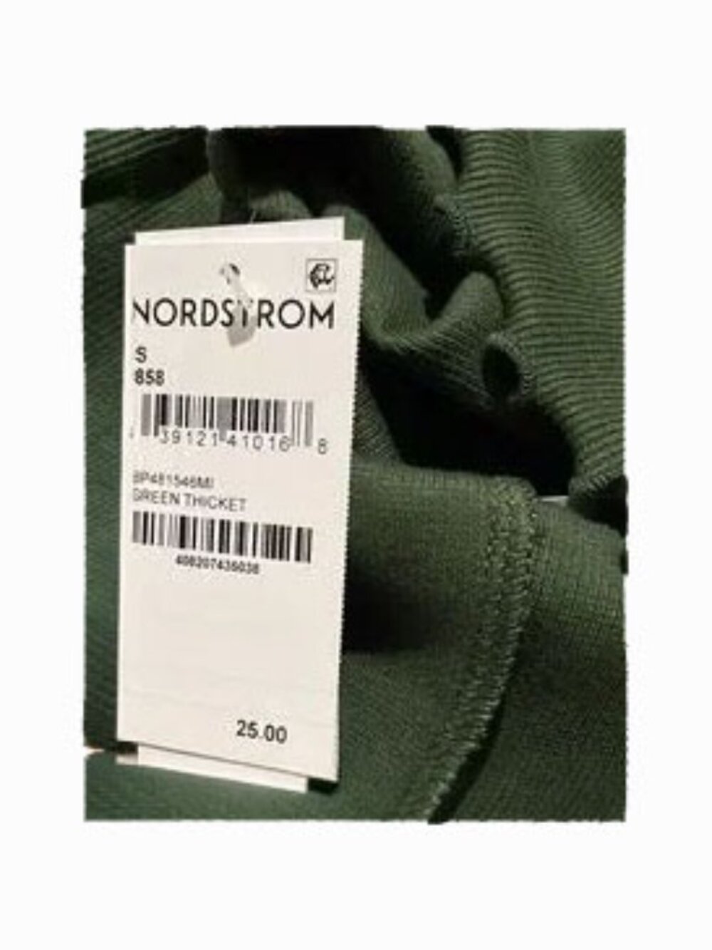 NORDSTROM BP Green Tee -Ruffle trim Size Small - Picture 2 of 5